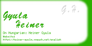 gyula heiner business card